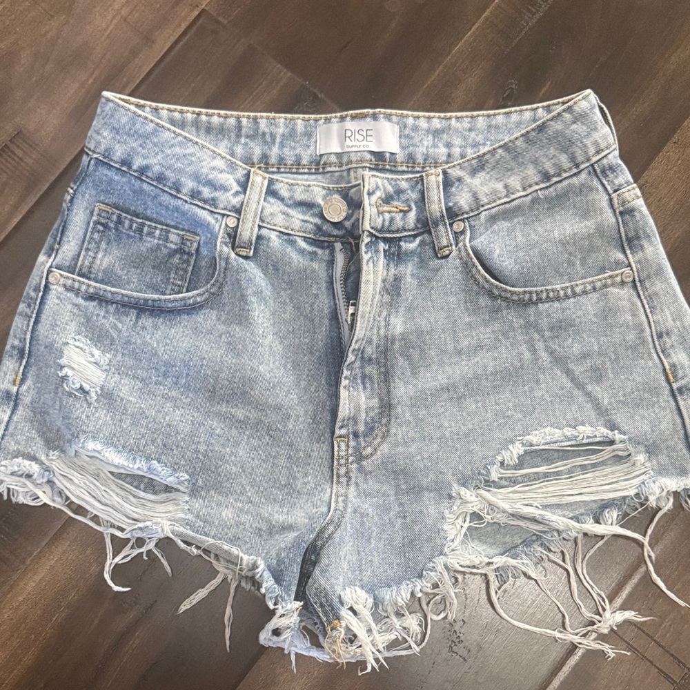 Women's Distressed Denim Shorts -